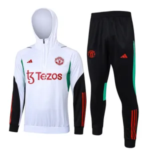 Manchester United Kinder-Kapuzen-Sportanzug 2024/25 Weiß