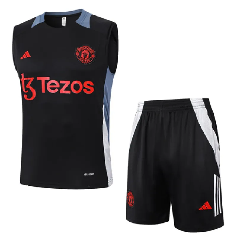 Jeu de short et de gilet de Manchester United 2024/25 Noir