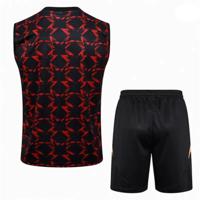 Jeu de short et de gilet de Manchester United 2024/25 Noir/Rouge