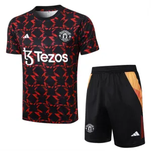 Manchester United Trainingsjersey + Shorts 2024/25 Schwarz/Rot
