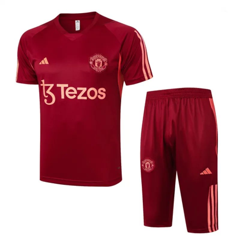Maillot de formation + Short de Manchester United 2024/25 Rouge vin