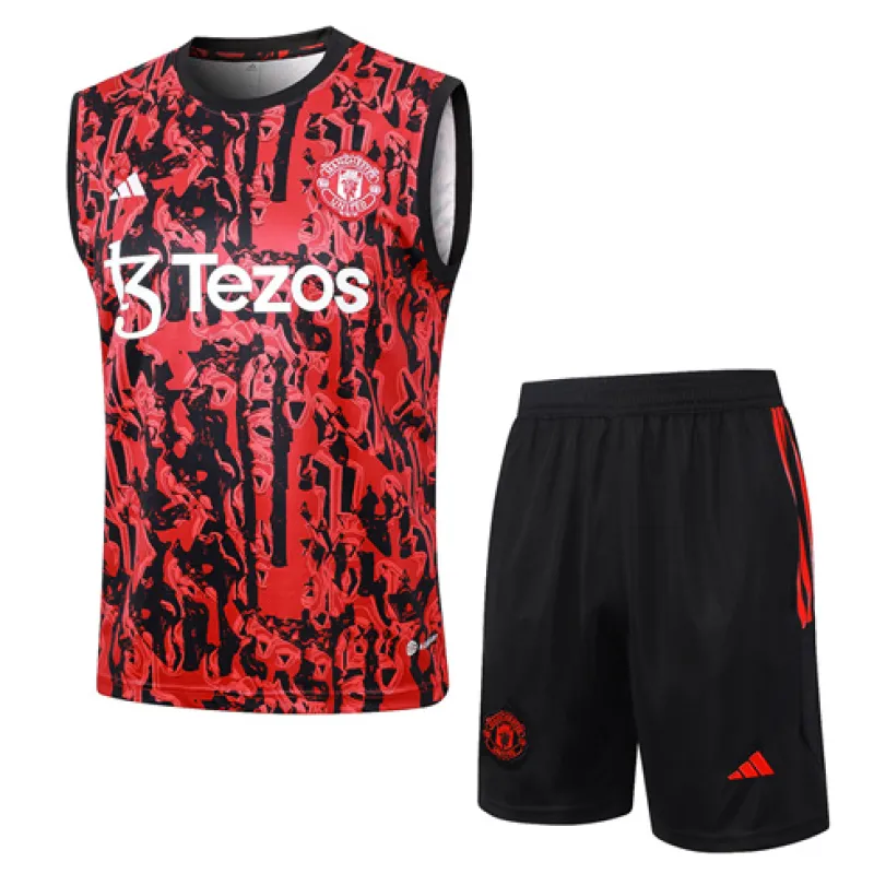 Jeu de short et de gilet de Manchester United 2024/25 Rouge