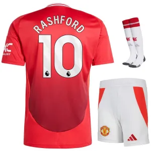 Rashford Manchester United 2024/25 Heimspiel - Kinder - Trikotsatz - Rot