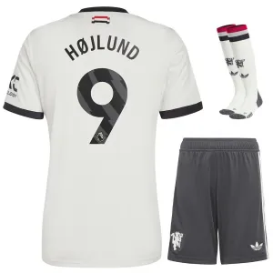 Højlund Manchester United 2024/25 Kinder - Drittes Trikotsatz - Weiß