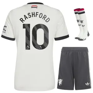 Rashford Manchester United 2024/25 Kinder - Drittes Trikotsatz - Weiß
