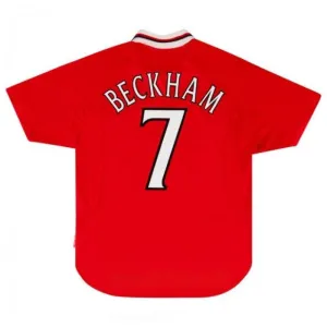 Beckham Manchester United Retro Trikot 1999-2000 Heimspiel - Rot