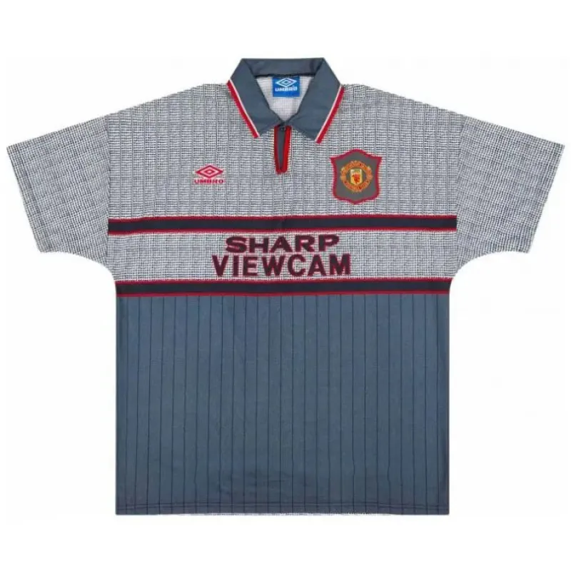 Beckham Manchester United Retro Trikot 1995/96 Auswärtsspiel - Grau