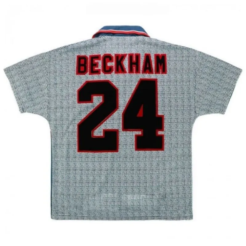 Beckham Manchester United Retro Trikot 1995/96 Auswärtsspiel - Grau