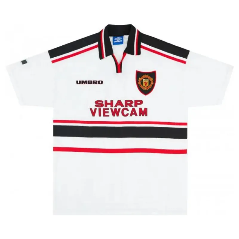 Maillot rétro de Beckham pour Manchester United, à l'extérieur 1997-1999 - Gris