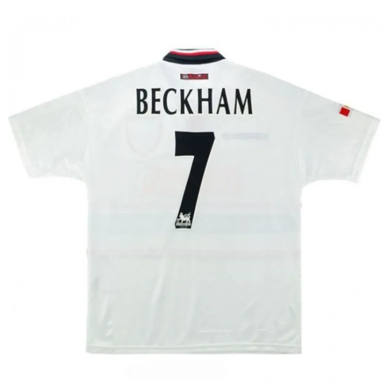 Maillot rétro de Beckham pour Manchester United, à l'extérieur 1997-1999 - Gris