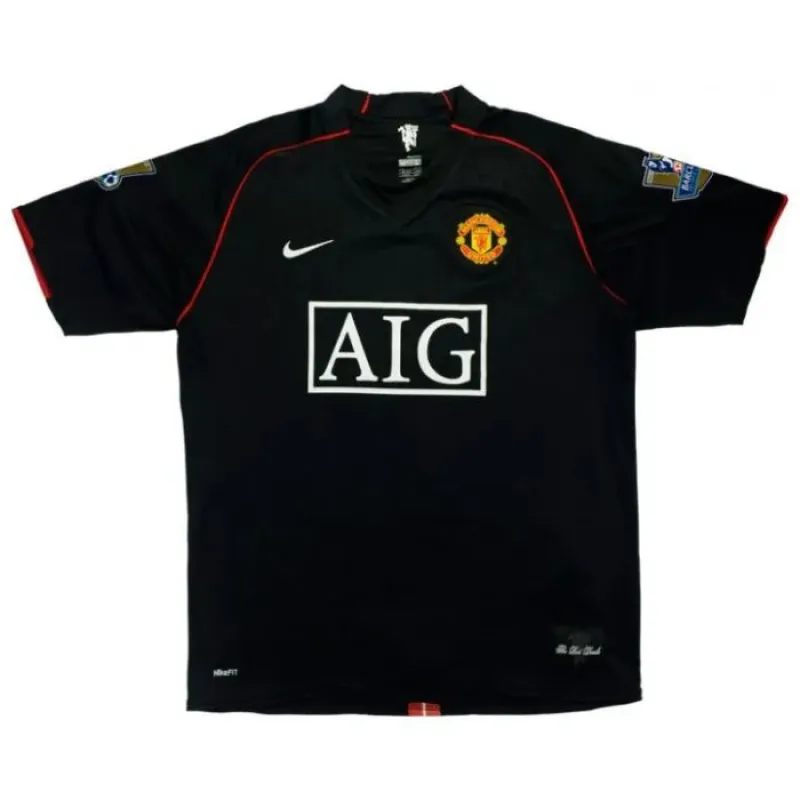 Cristiano Ronaldo Manchester United Retro Trikot 2007/08 Auswärtsspiel - Schwarz