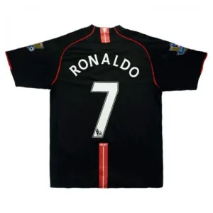 Cristiano Ronaldo Manchester United Retro Trikot 2007/08 Auswärtsspiel - Schwarz