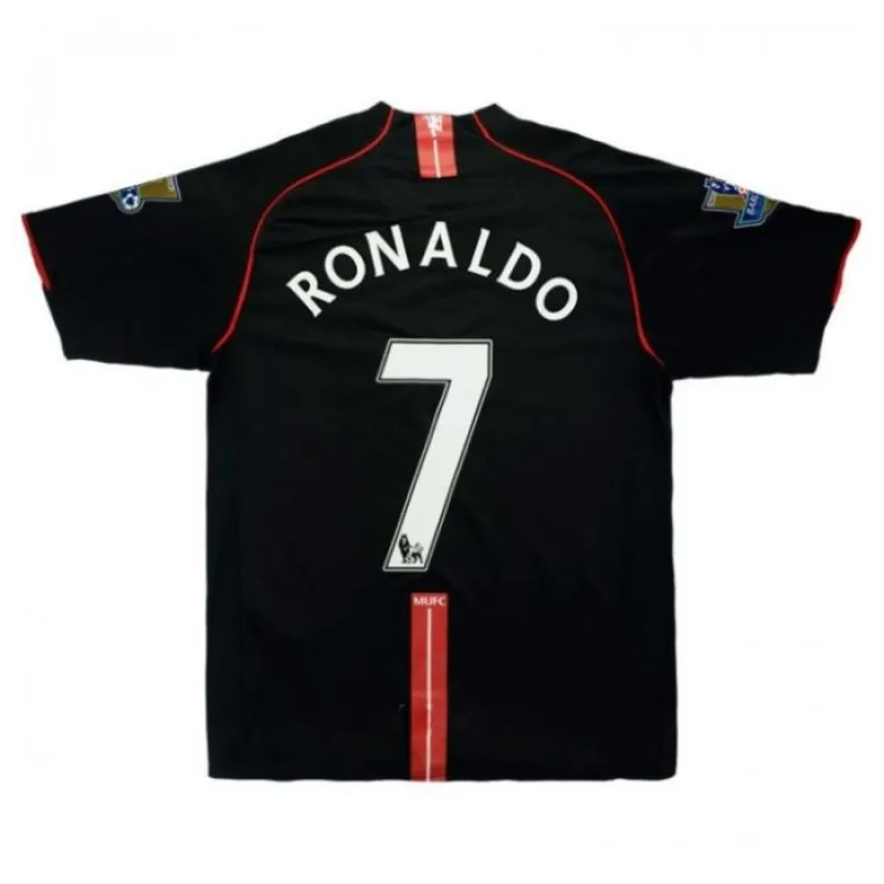 Cristiano Ronaldo Manchester United Retro Trikot 2007/08 Auswärtsspiel - Schwarz