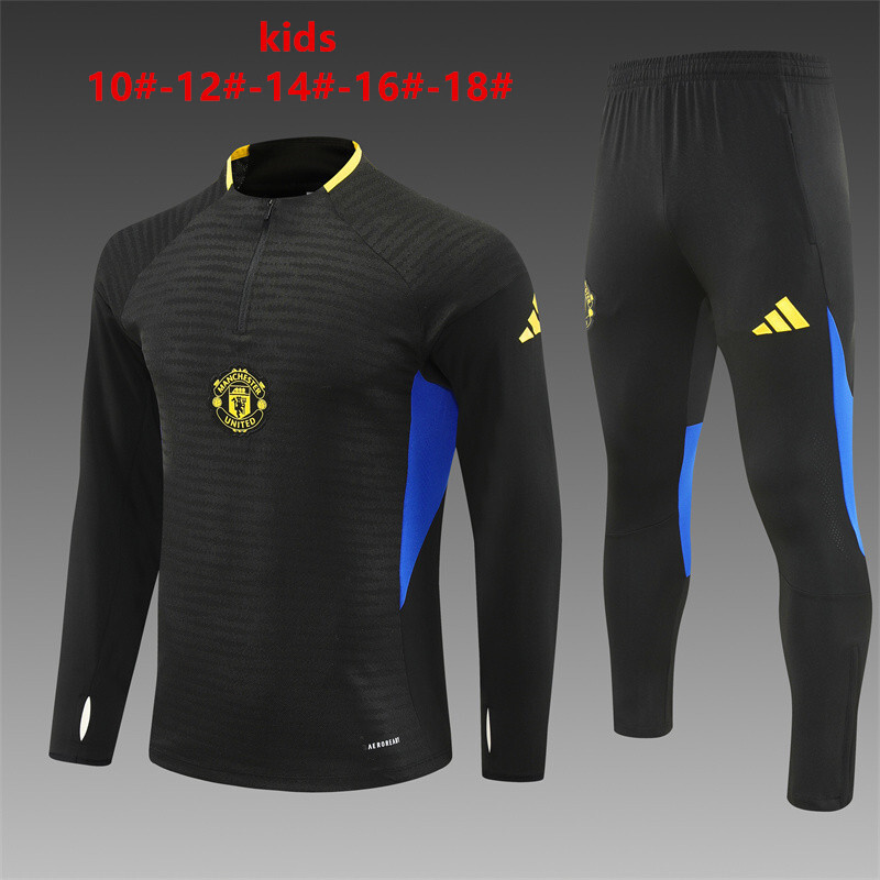 Manchester United 2025/26 Kinder Sportanzug Schwarz