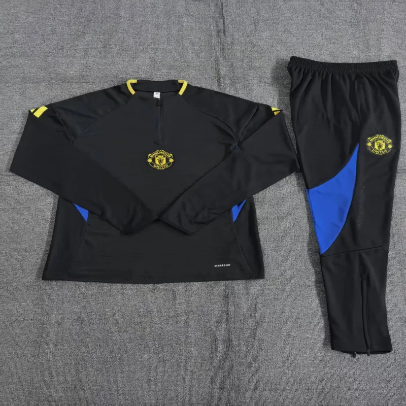Manchester United 2025/26 Kinder Sportanzug Schwarz