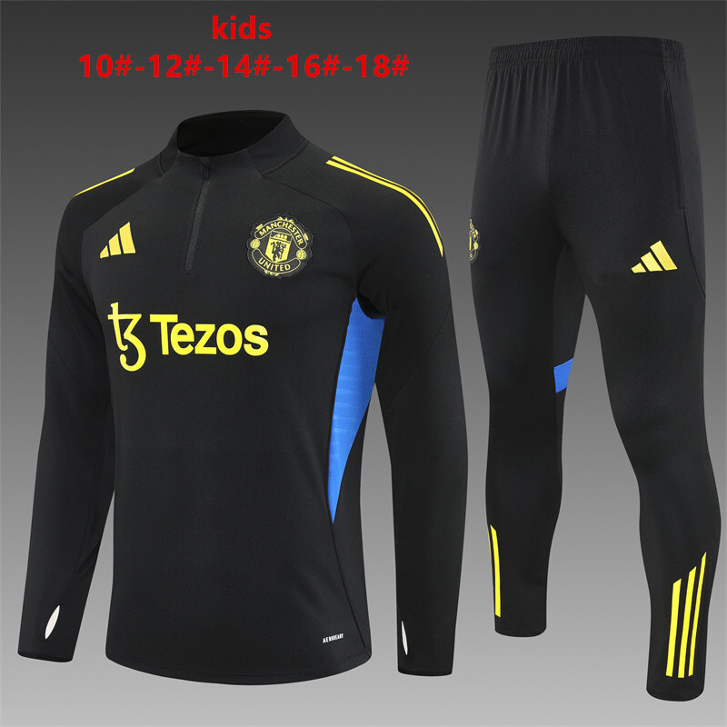 Manchester United 2025/26 Kinder Sportanzug Schwarz