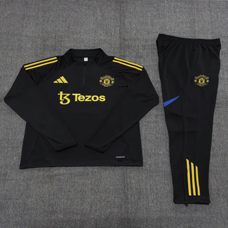 Manchester United 2025/26 Kinder Sportanzug Schwarz
