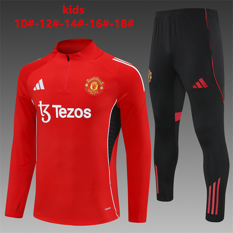 Manchester United 2025/26 Kinder Sportanzug Rot