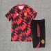 Manchester United 2025/26 Kinder Trainingsanzug Rot Schwarz