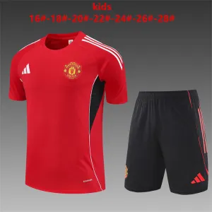 Manchester United 2025/26 Kinder Trainingsanzug Rot