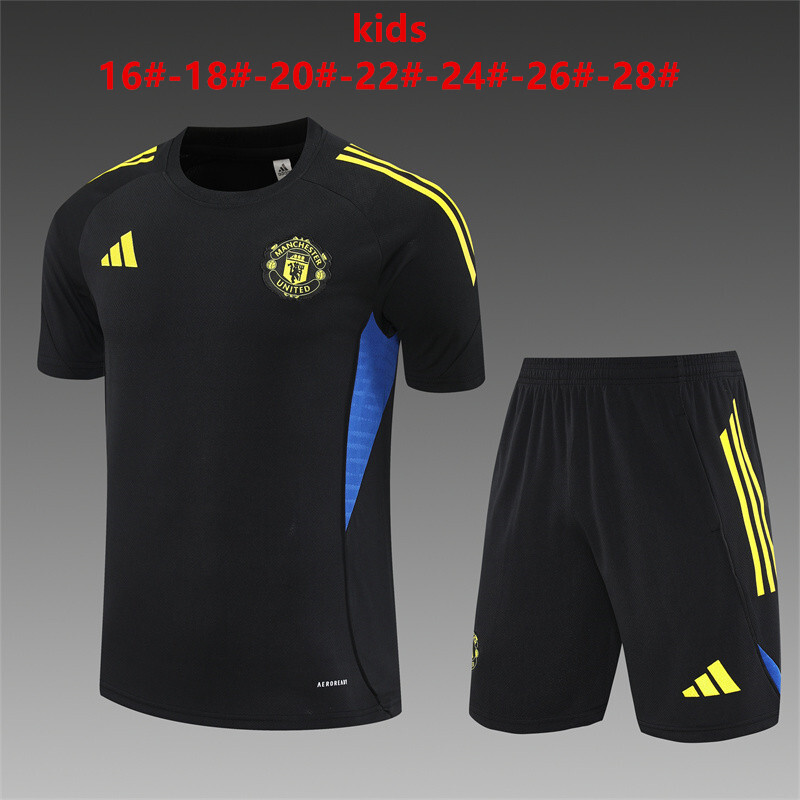 Manchester United 2025/26 Ensemble Entraînement Enfan noir