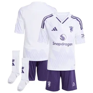 Manchester United 2025/26 Kids' Away Jersey Set - White
