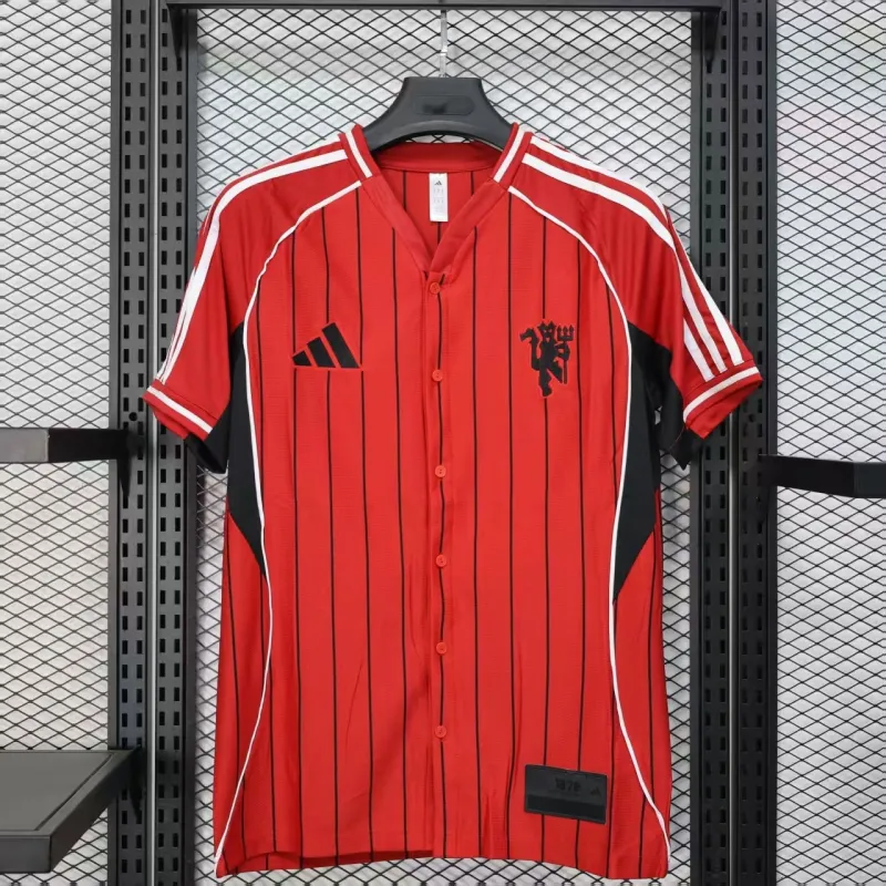 Manchester United Spieler-Trikot Baseball-Edition 2025/26 - Rot