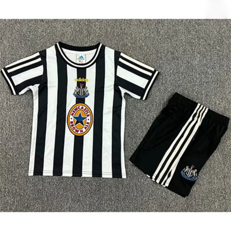 Maillot rétro domicile pour enfants de Newcastle United 1997-99 - Noir/Blanc