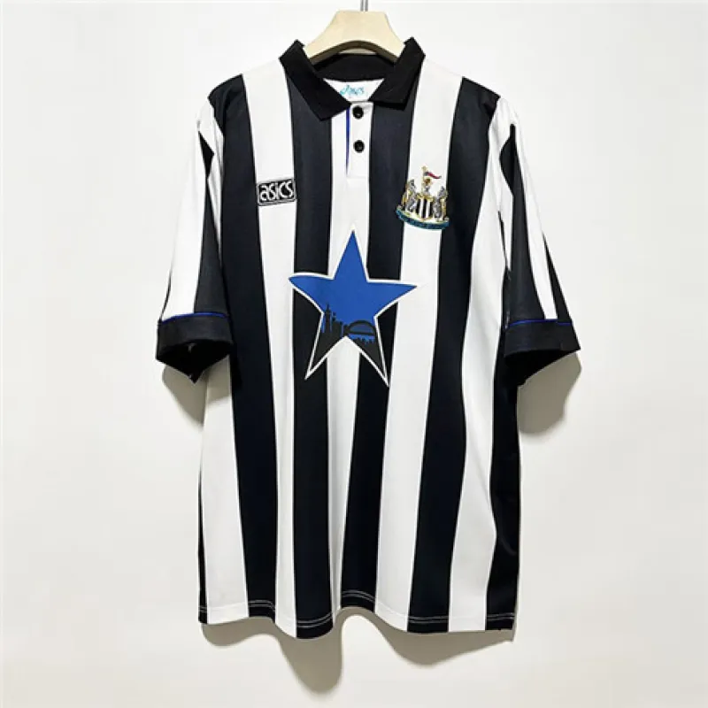 Newcastle United 1993-95 Retro Heimtrikot - Schwarz/Weiß