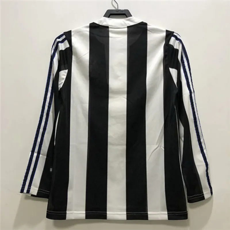 Newcastle United 1995-97 Retro Heimtrikot mit langen Ärmeln - Schwarz/Weiß