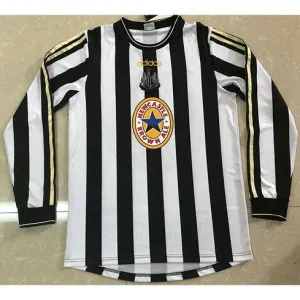 Camiseta retró de casa de manga larga de Newcastle United 1997-99 - Negro/Blanco