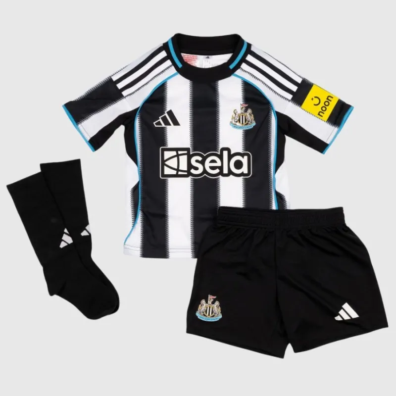 Newcastle United Enfants 2025/26 Kit domicile - Noir/Blanc