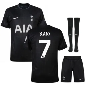 Tottenham Hotspur XAVI 2025/26 Camiseta de visita Niño con Pantalones - Negra