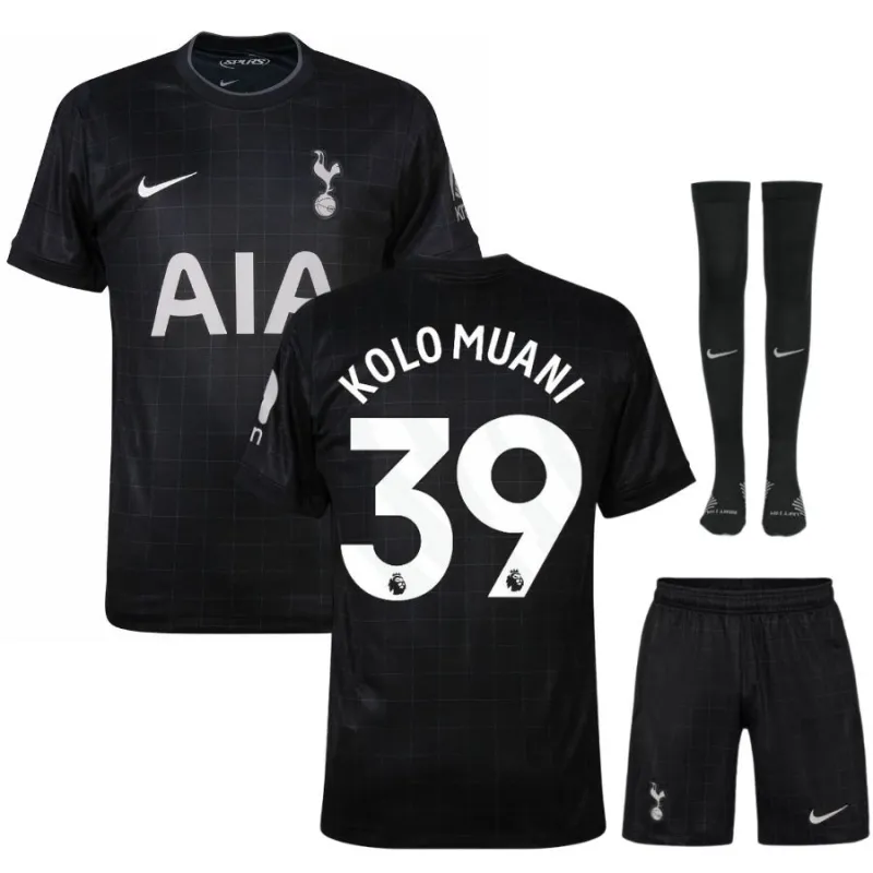Tottenham Hotspur KOLO MUANI 2025/26 Camiseta de visita Niño con Pantalones - Negra