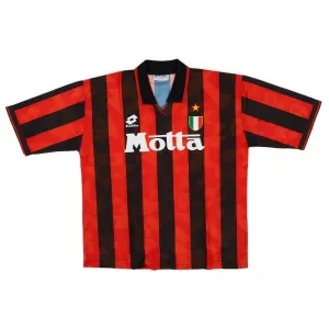 AC Milan 1993/94 Camiseta retro local - Roja/Negra