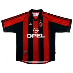 AC Milan 1998 2000 Camiseta retro local - Roja/Negra