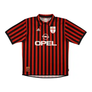 AC Milan 1999/00 Camiseta retro local - Roja/Negra