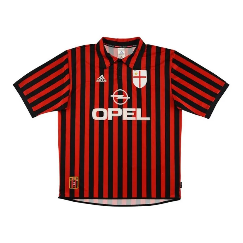 AC Milan 1999/00 Camiseta retro local - Roja/Negra