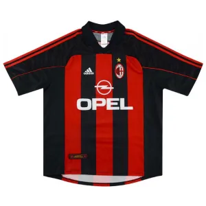 AC Milan 2000 2002 Camiseta retro local - Roja/Negra