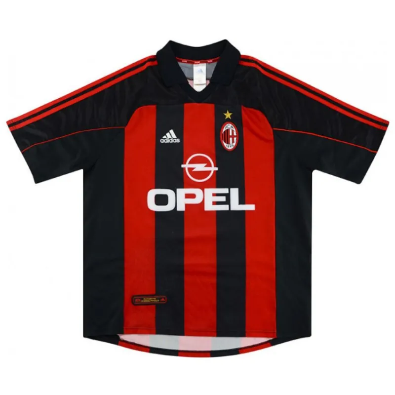 AC Milan 2000 2002 Camiseta retro local - Roja/Negra