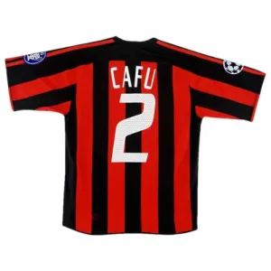 AC Milan CAFU 2003/04 Camiseta retro local - Roja/Negra
