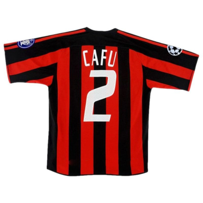 AC Milan CAFU 2003/04 Camiseta retro local - Roja/Negra