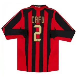AC Milan CAFU 2005/06 Camiseta retro de casa de manga larga - Roja/Negra