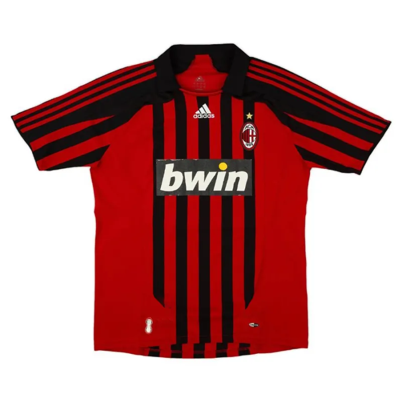 AC Mailand 2007/08 Retro-Heimtrikot - Rot/Schwarz