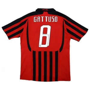 AC Milan GATTUSO 2007/08 Camiseta retro local - Roja/Negra