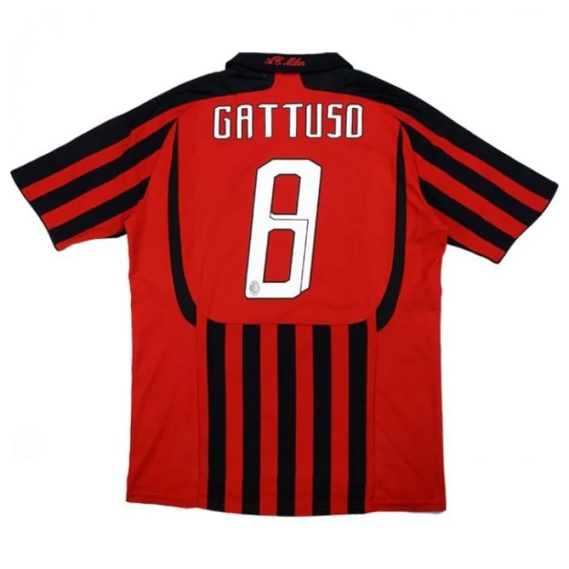 AC Milan GATTUSO 2007/08 Camiseta retro local - Roja/Negra