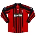 AC Milan PIRLO 2007/08 Camiseta retro de casa de manga larga - Roja/Negra