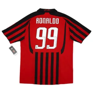 AC Milan RONALDO 2007/08 Retro Home Jersey - Red/Black