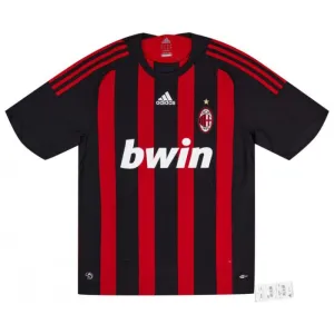 AC Milan 2008/09 Camiseta retro local - Roja/Negra