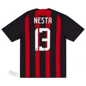 AC Milan NESTA 2008/09 Retro Home Jersey - Red/Black